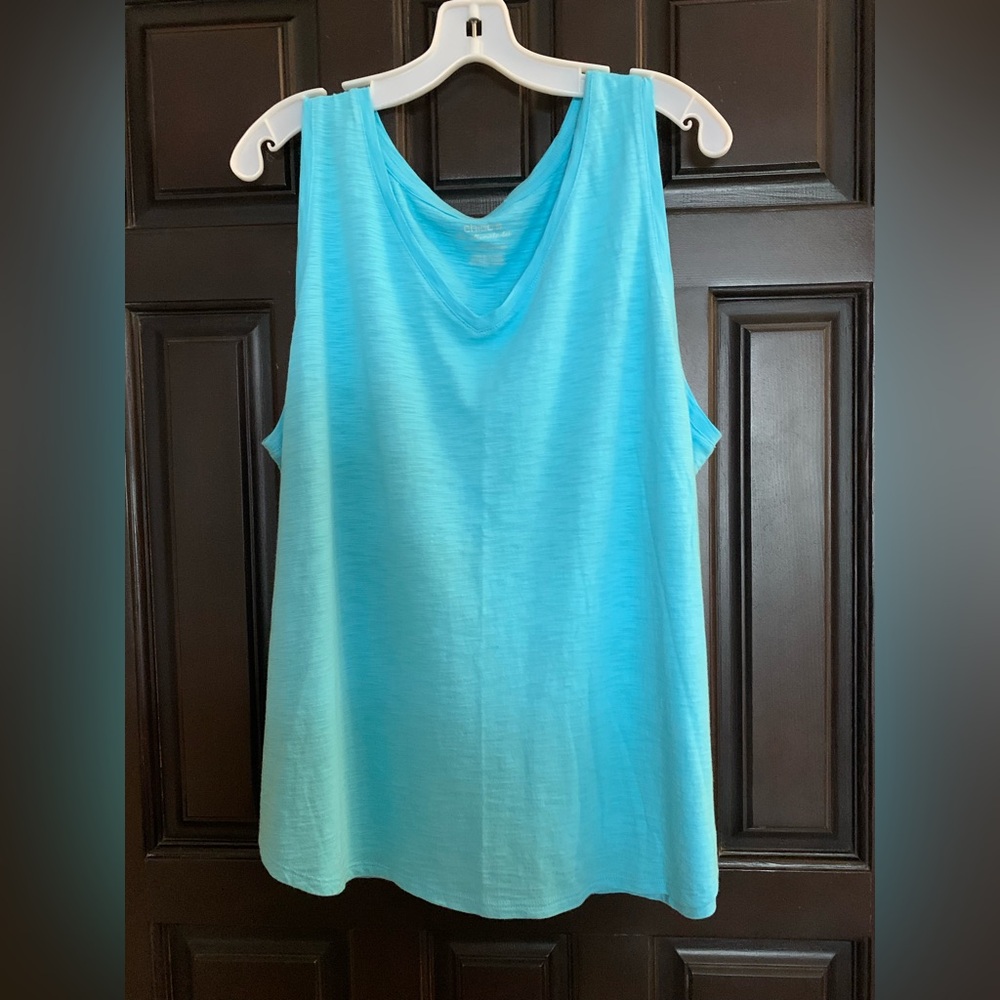 Chico's Turquoise Blue Sleeveless Ultimate Tee Tank Top size 3(XL)